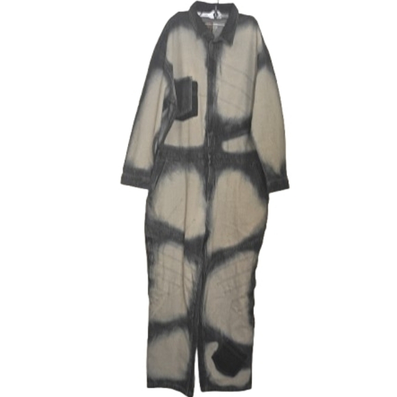 90's Noiz Denim Spray Paint Style Hip-hop Jean Streetwear Coveralls 2XL Rappers - Picture 5 of 16